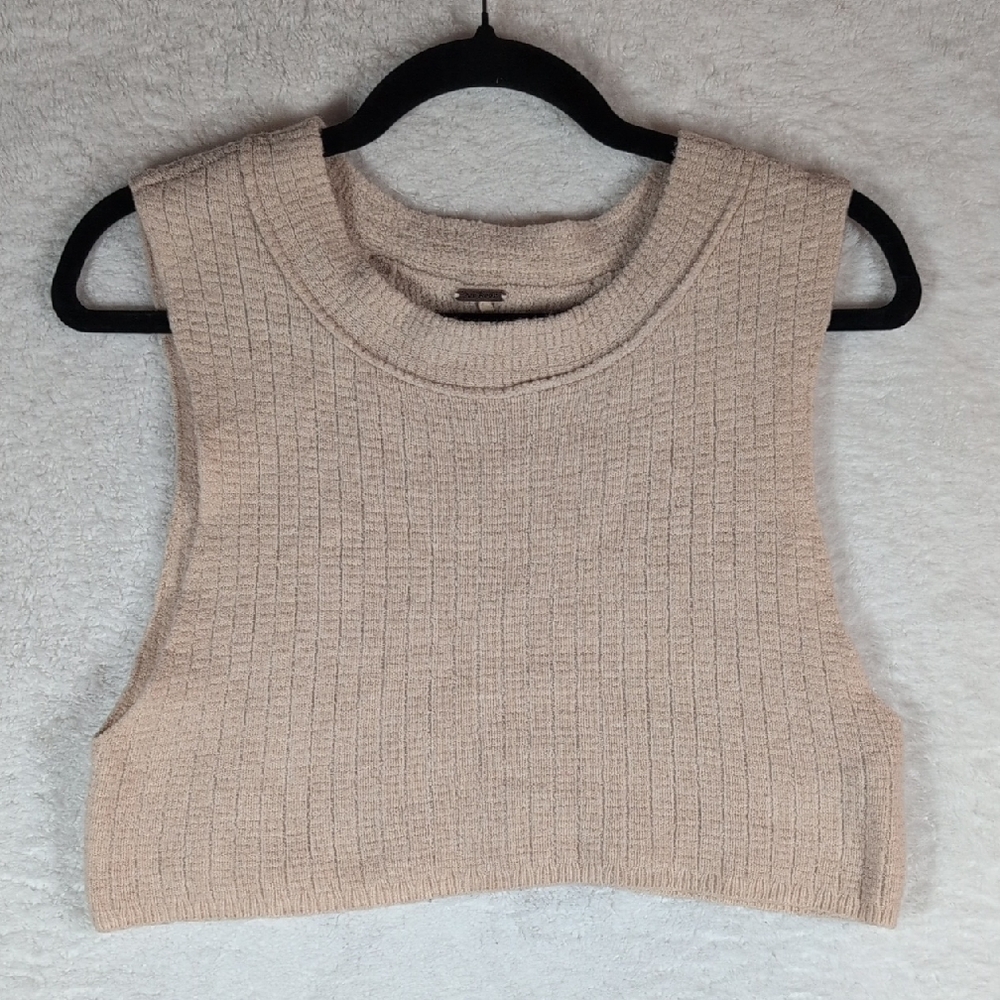 190-Free People Beige‎ Knit Crop Top